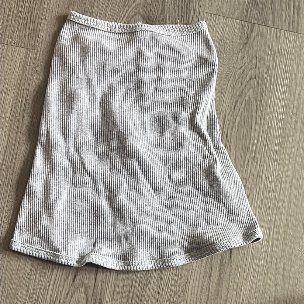 Gray Ribbed doggie tank xl